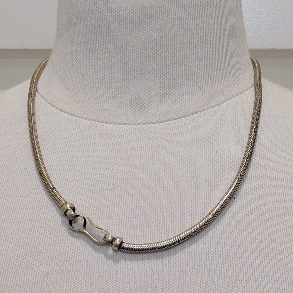 NWT Beckwoman 18" Oxidized Chunky Snake Chain Necklace with Hook Clasp